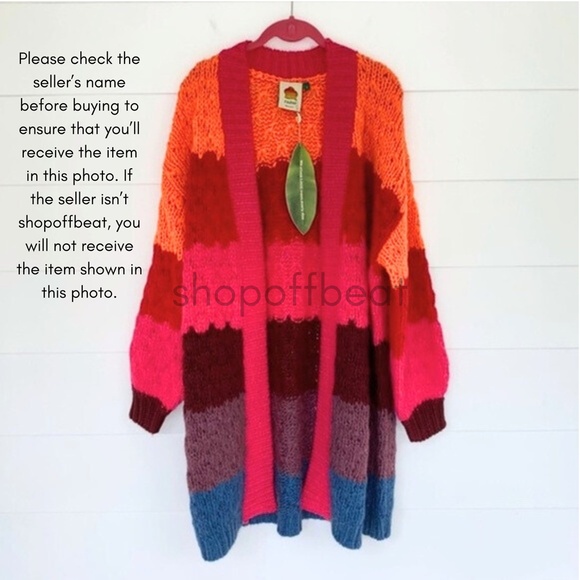 NEW Farm Rio Striped Cardigan Multi Small - Picture 13 of 17